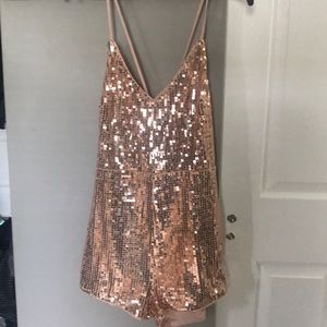 NWT Gold sequin Romper